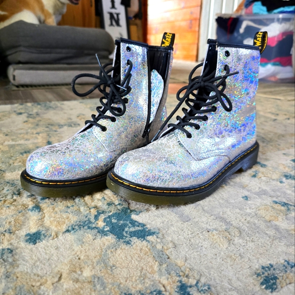 Doc Martens Gray Crinkle Boots size 7 EU 38
